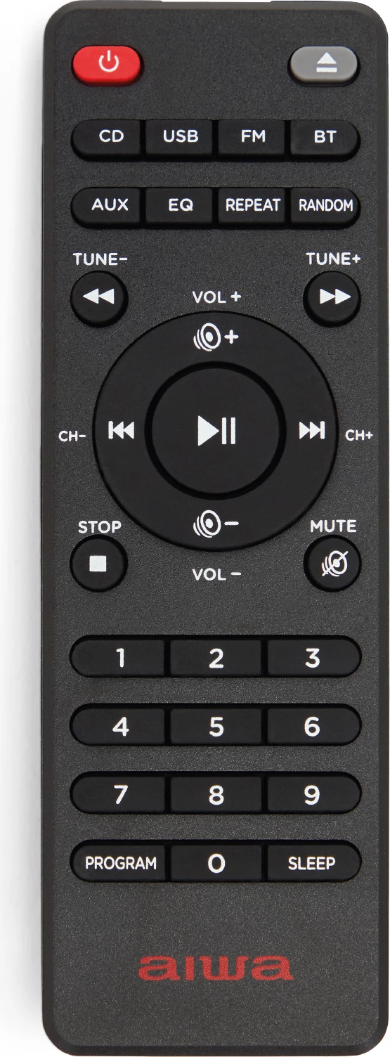 Sistem mini stereo Hi‑Fi Aiwa MSBTU-550 50W RMS me CD, Bluetooth 5.0, FM, USB, set me 2 altoparlantë, e zezë