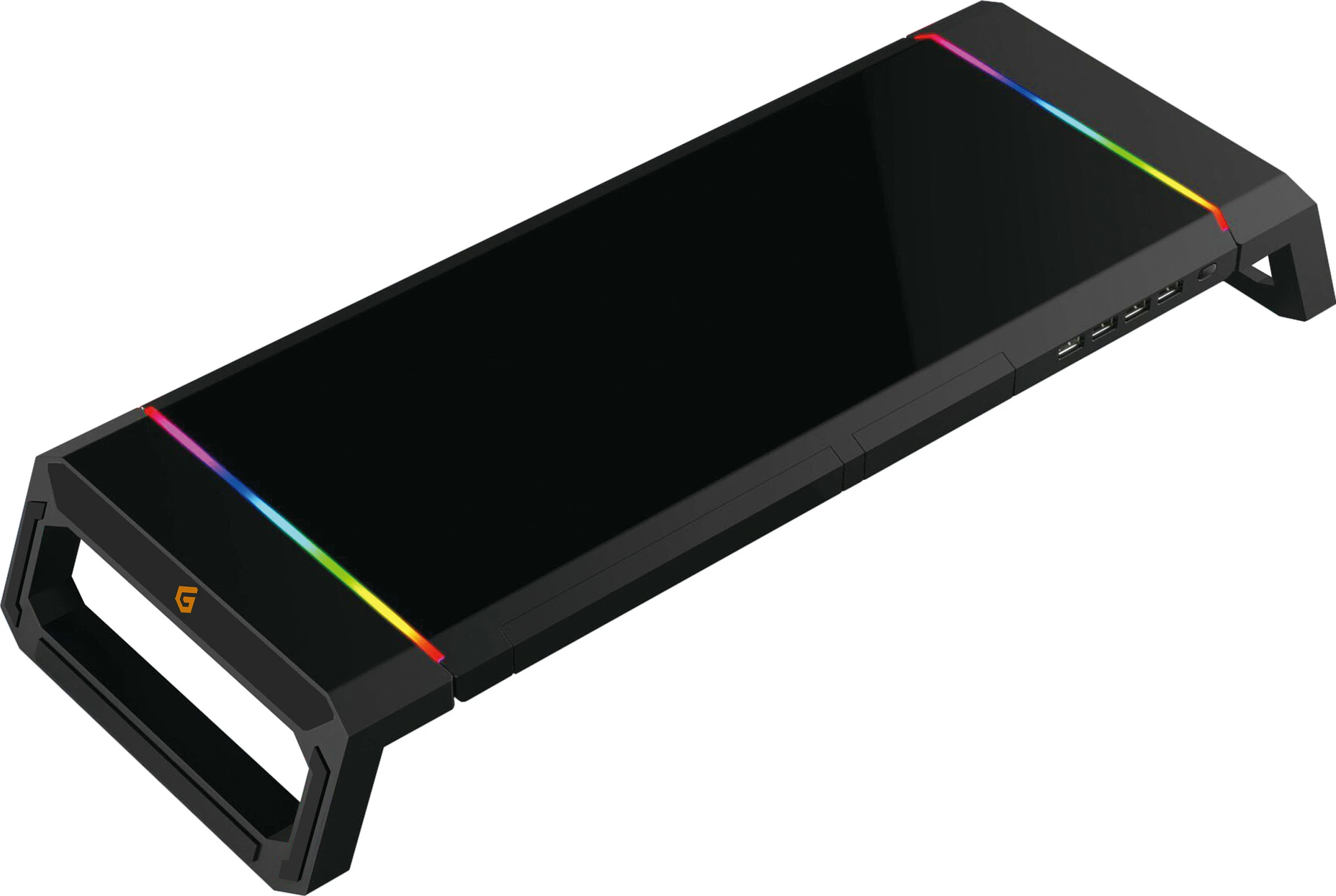 Mbajtës monitori Conceptronic THORNE ERGO, USB hub 4x USB 2.0, RGB LED, 10 kg, i zi