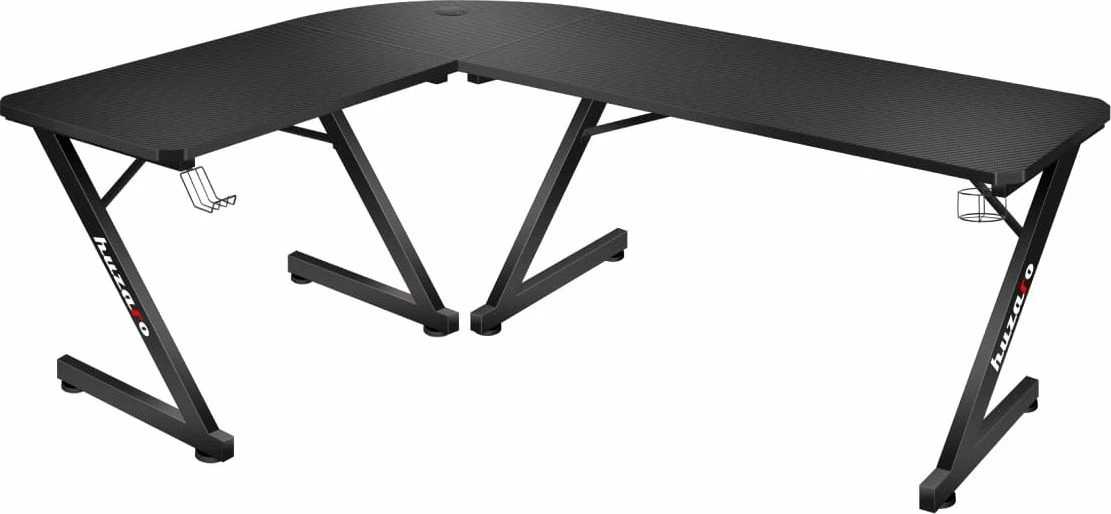 Tavolinë gaming këndore Huzaro Hero 7.0 154 x 117 cm, e zezë