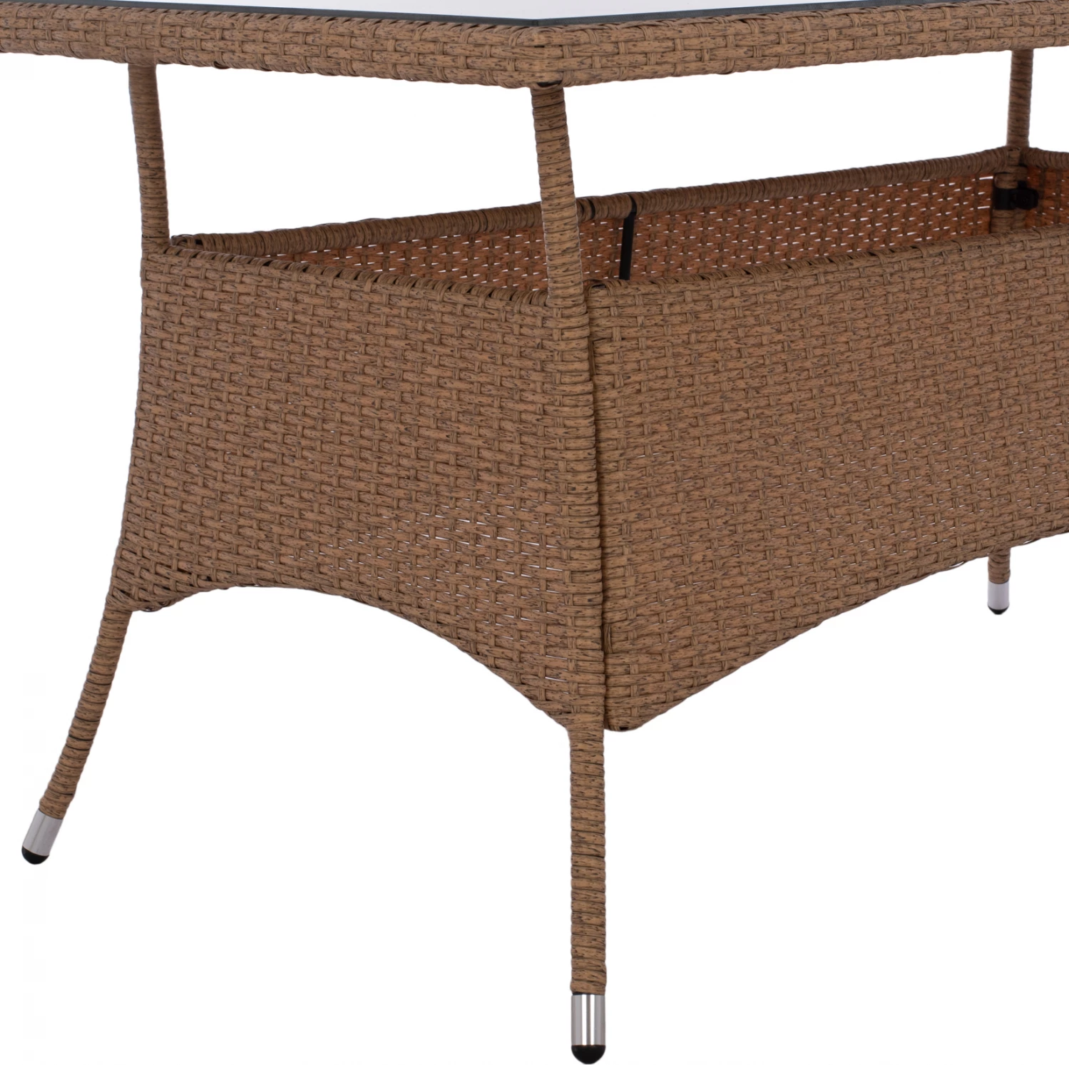 Tavolinë metalike Minsk rattan, ngjyrë bezhë-kafe, FH5507.02, 150x90x75 cm