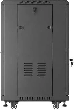 Kabinet rack LANBERG 19" 18U 600x600, me derë xhami, i zi