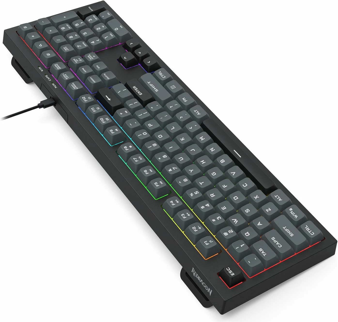 Tastierë gaming Redragon K518 Crux, full-size 108 taste, RGB, USB me kabllo 1.5 m, US layout, e zezë
