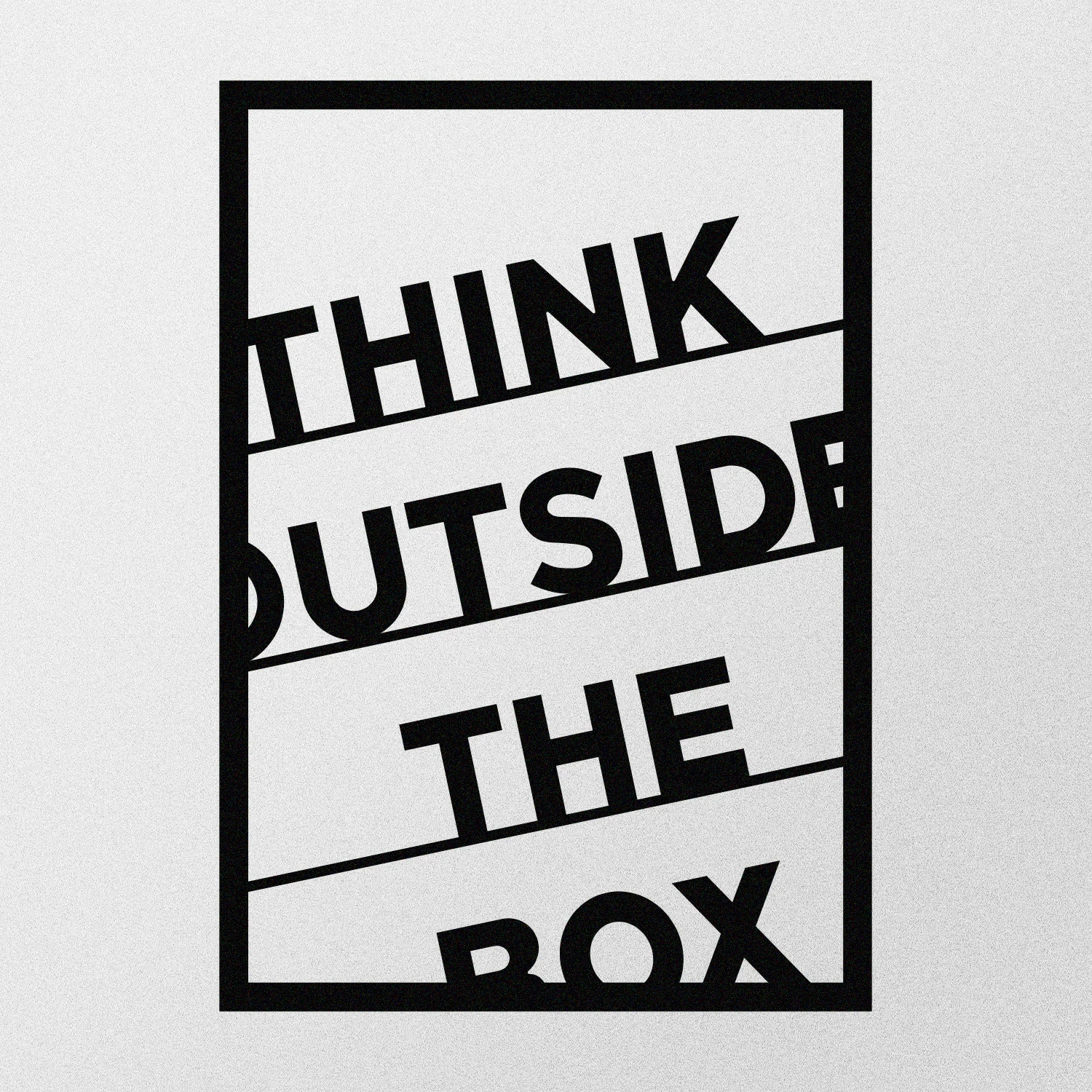 Aksesor dekorativ metalik për mur, Wallity, Think Outside The Box, ngjyrë e zezë, 50x70cm