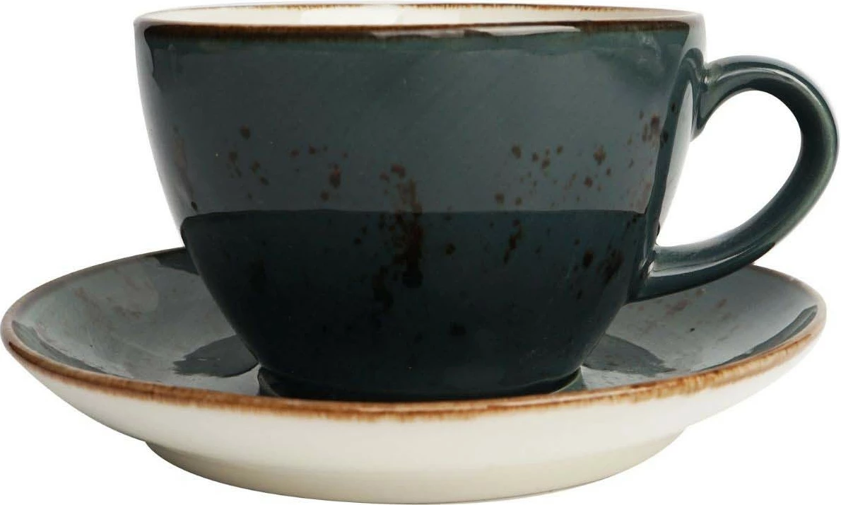Pjatëz cappuccino Fine Dine Arando 160mm porcelan, Gri, set 6 copë