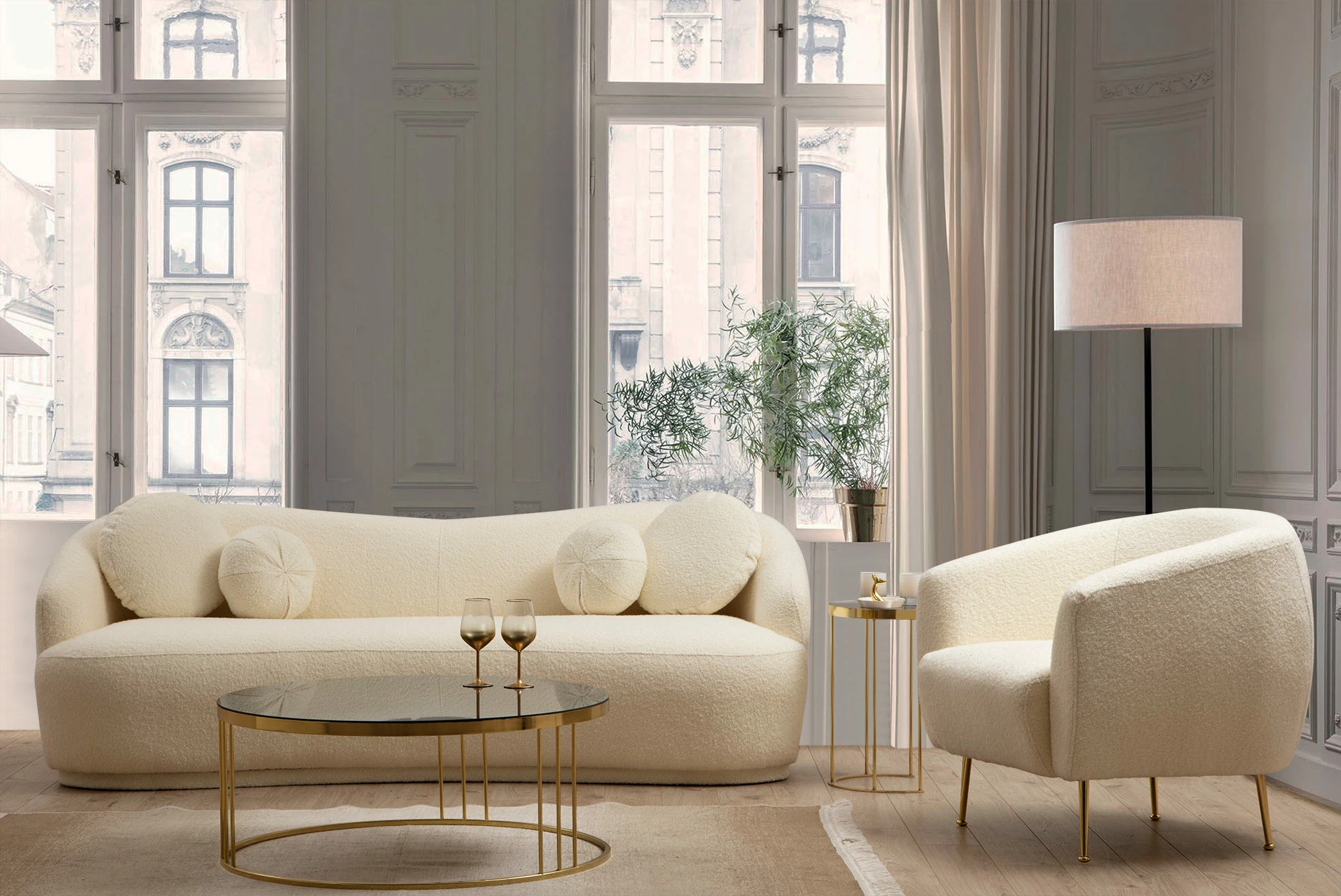 Divan treshe Atelier del Sofa, Ancona, krem