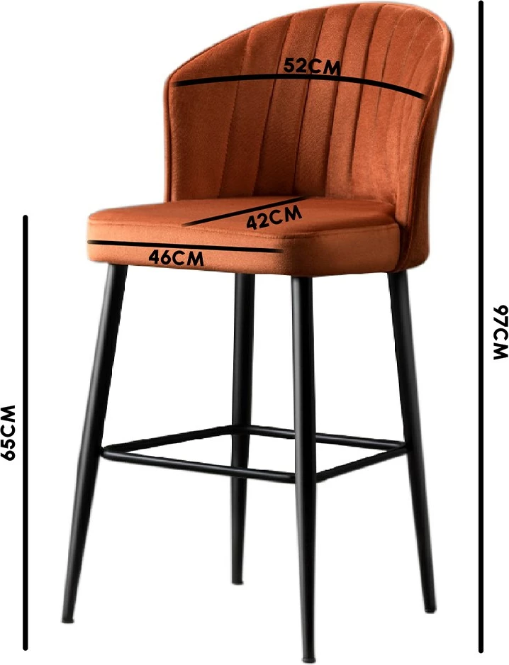 Set karrigesh për bar (4 copë), Hanah Home, Rubi, gri