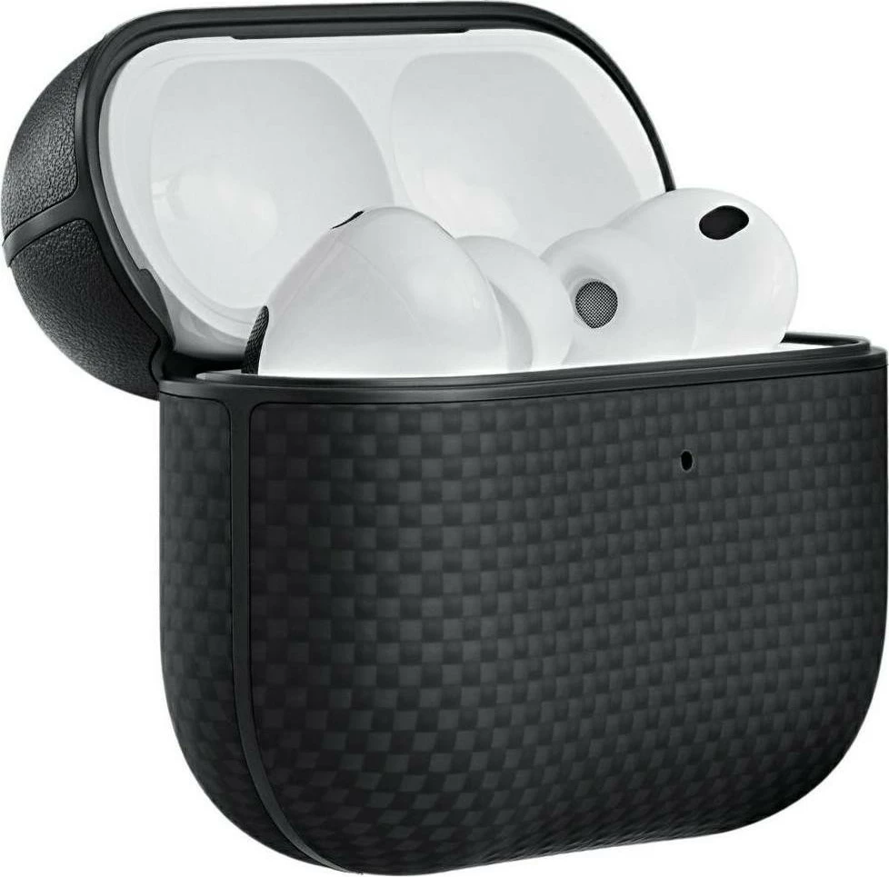 Mbështjellës mbrojtës PITAKA AirPods Pro 3 fibër aramidi, zi-gri
