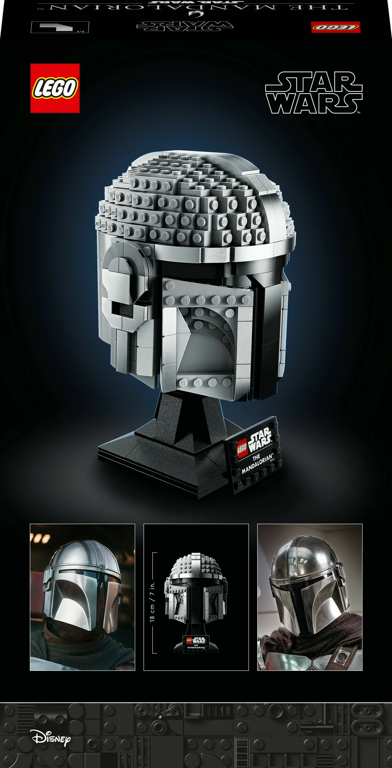 Set ndërtimi LEGO Star Wars The Mandalorian Helmet, 584 pjesë, shumëngjyrësh