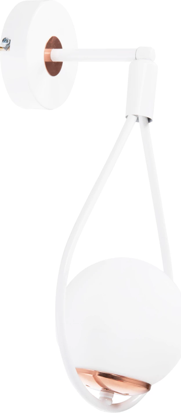 Aplik muror varës, ngjyrë e bardhë me glob të bardhë, 22x20x43H cm, FH7640.03