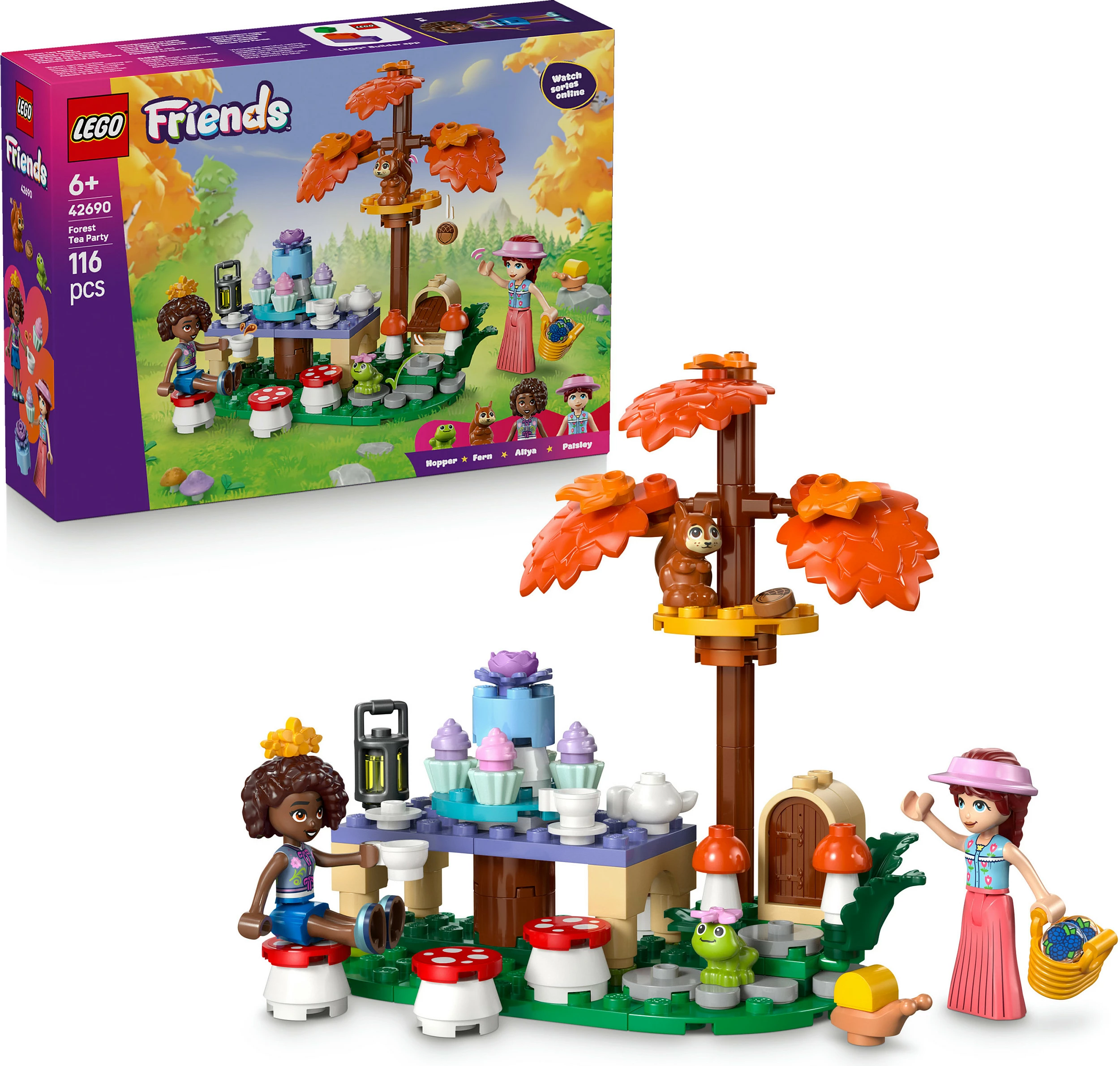 Set ndërtimi LEGO Friends 42690 Tea Party në Pyll, 116 pjesë, 6+ vjet, multikolor