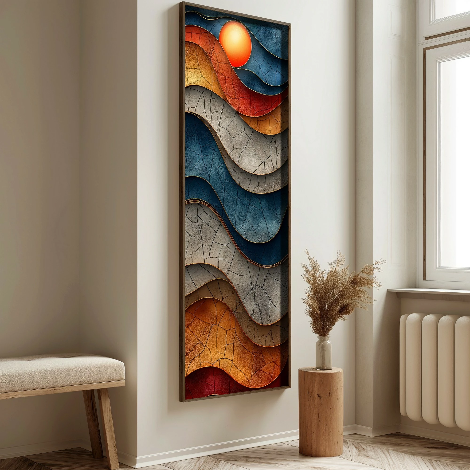 Pikturë dekorative me kornizë MDF, shumëngjyrëshe, Wallity LONG031-S/120-40, 40x120cm