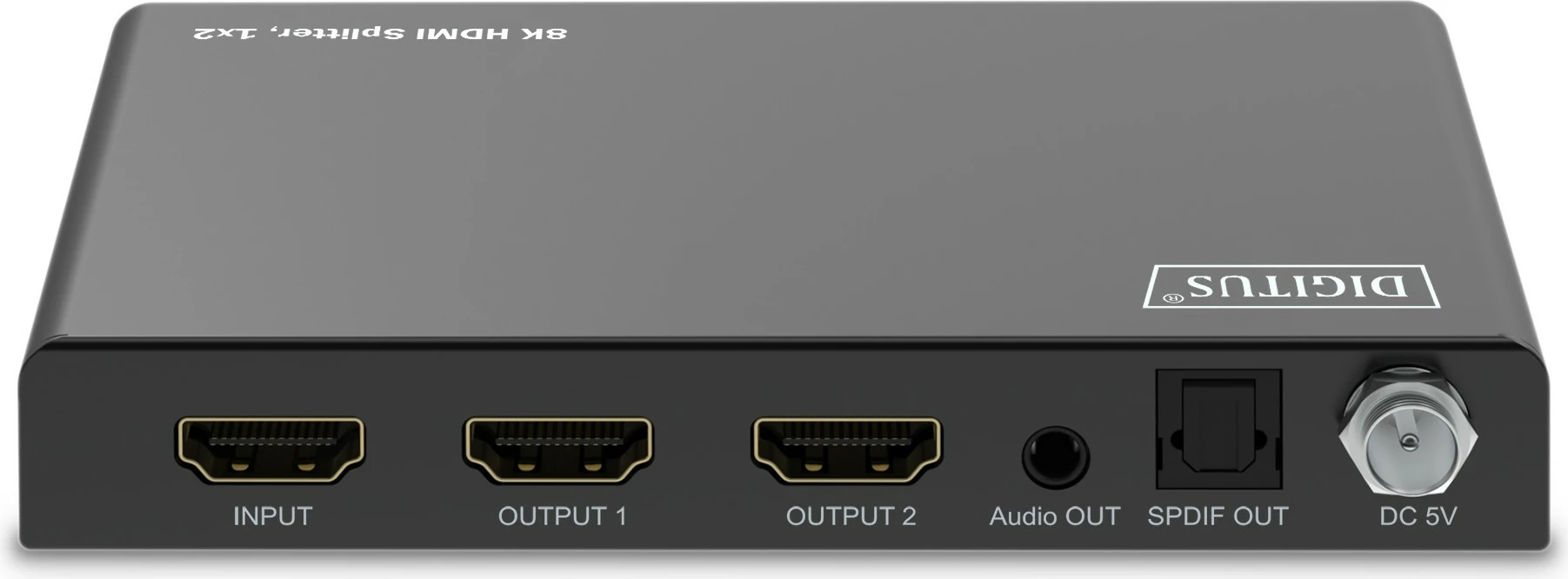 Splitter HDMI Digitus 1x2, 8K Ultra HD, 2x HDMI, metalik, zi
