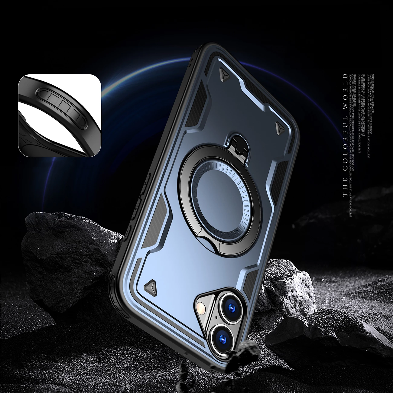 Mbështjellës Hurtel Hybrid Armor Trendy me MagSafe për iPhone 16 Plus, Blu
