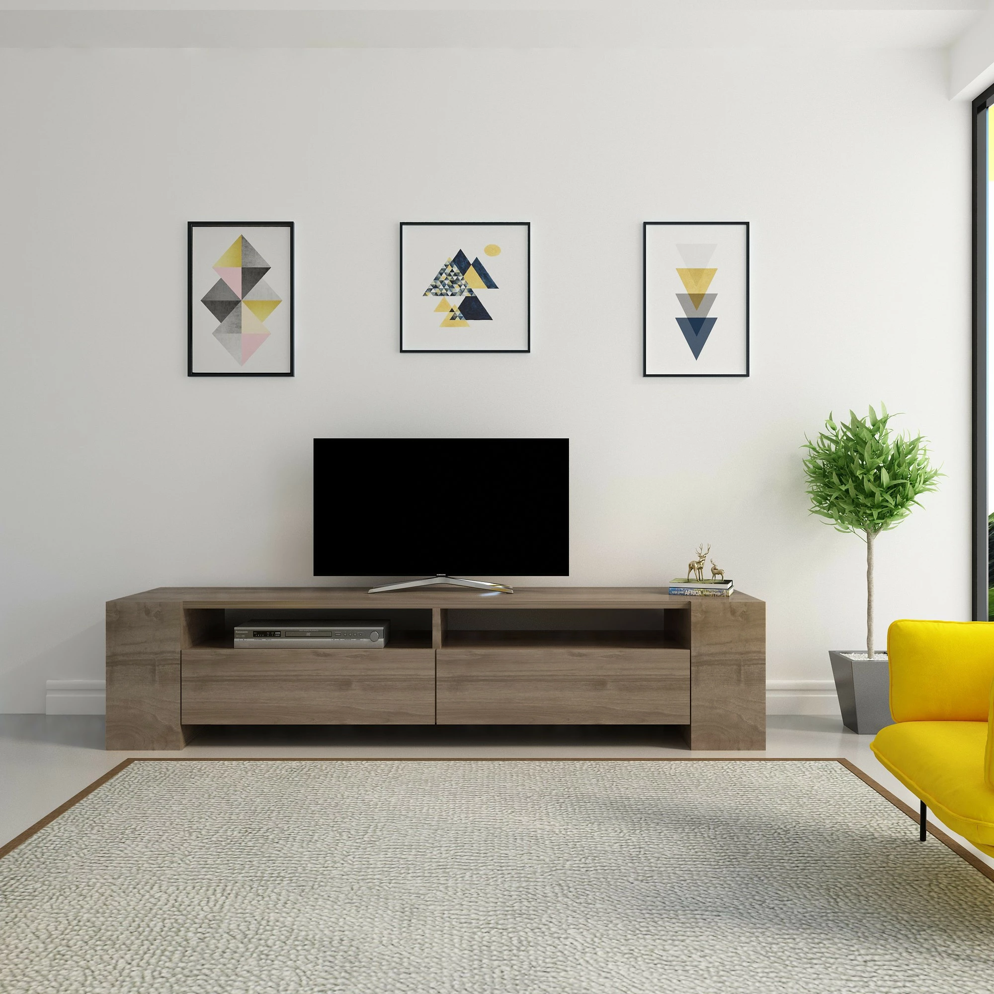 Komodë TV Hanah Home, Sosruko, ngjyrë arre