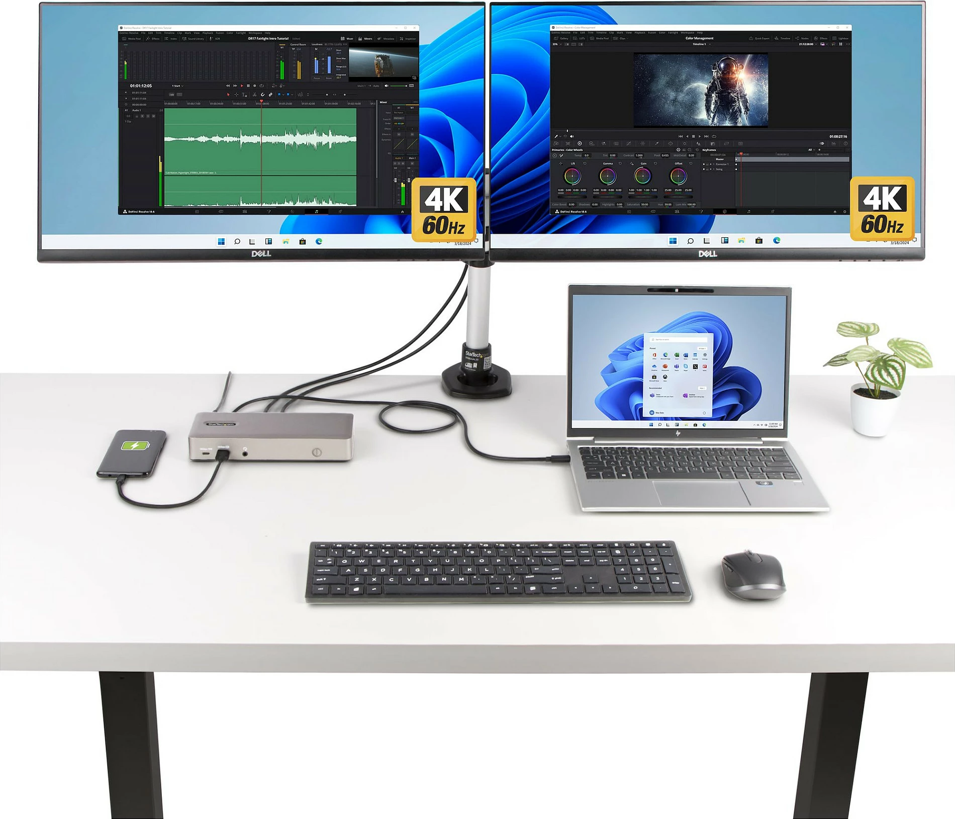 Docking station StarTech USB4 Triple-Monitor, 3x 4K@60Hz, 100W PD, 2.5GbE, 40Gbps, gri
