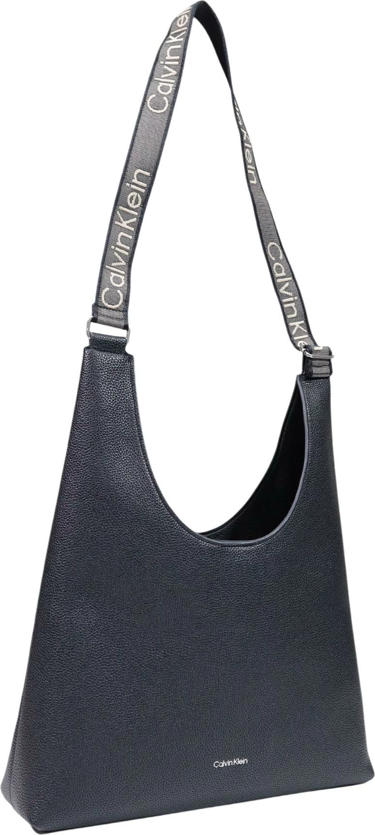 Çantë krahu Calvin Klein WEBBING ADJ STRAP LARGE SHOULDER LV04F3643G, e zezë