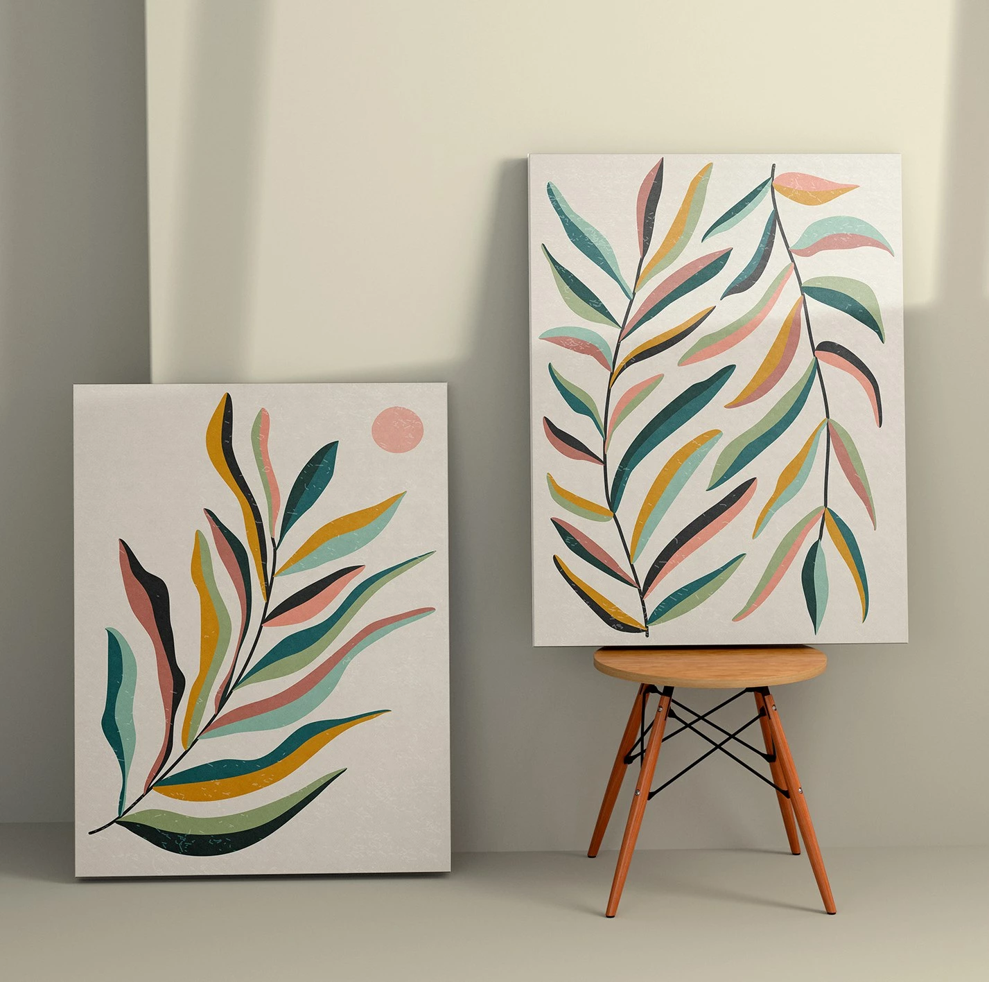 Pikturë dekorative në kanavacë (2 copë), Wallity, 2KNV4326, 50x70cm