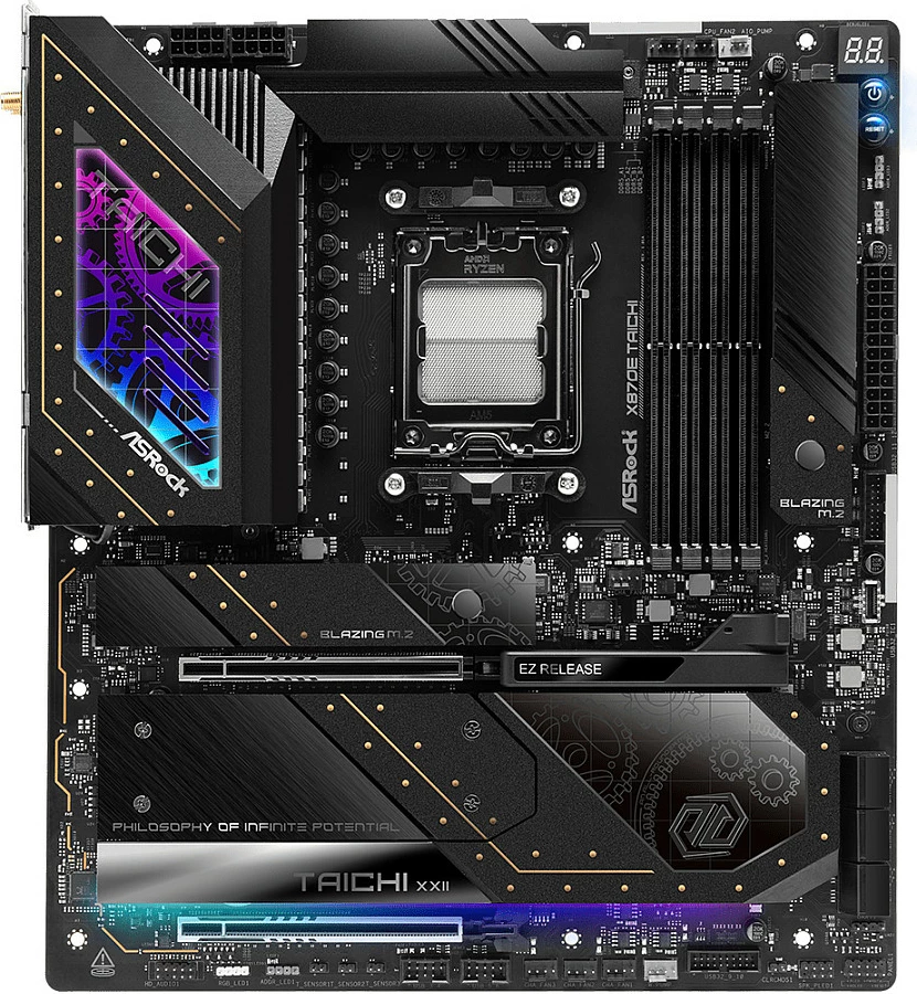 Pllakë amë ASRock X870E Taichi, AMD, Socket AM5, DDR5-SDRAM, 256 GB, E zezë