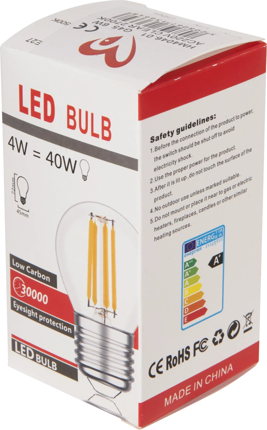 Llambë LED filament, 6W, E27, 3000K, e tejdukshme, e zbehtë, FH4046.01 5