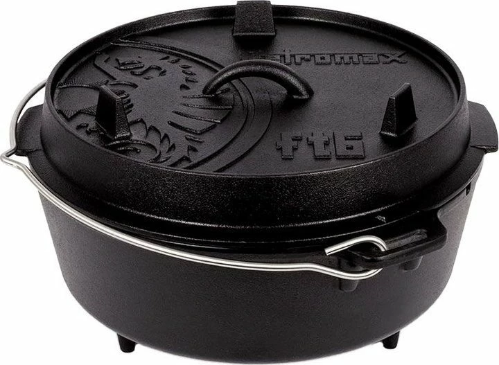 Tenxhere gize Petromax Dutch Oven FT6 5.5 L me këmbë, e zezë