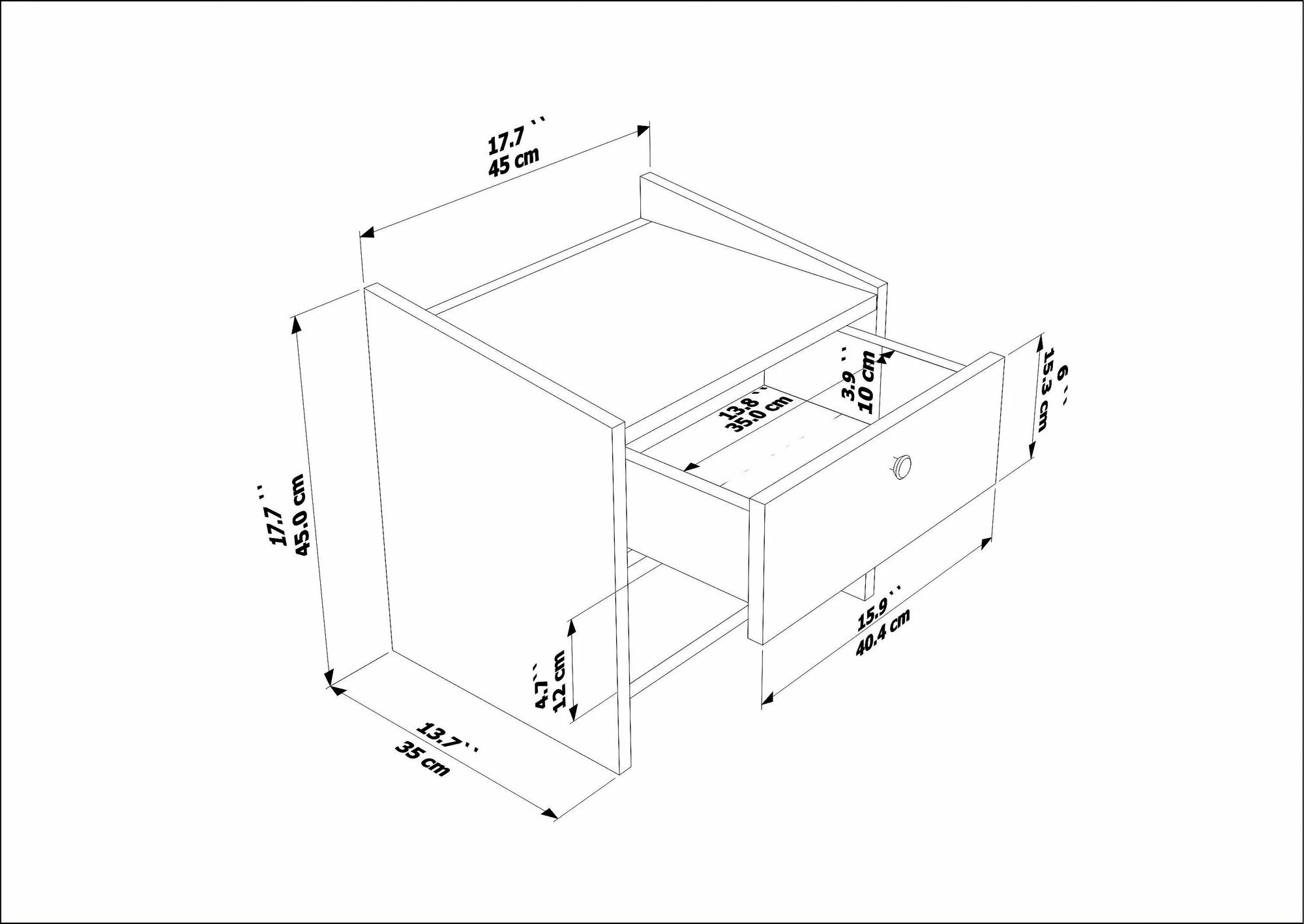 Komodinë nate Skye Decor, Berlin, ngjyrë arre, bezhë