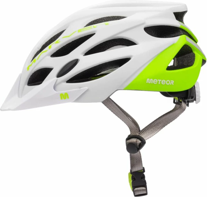 Helmetë biçiklete Meteor Marven 24786-24788, bardhë/jeshile [Madhësia: Standarde]