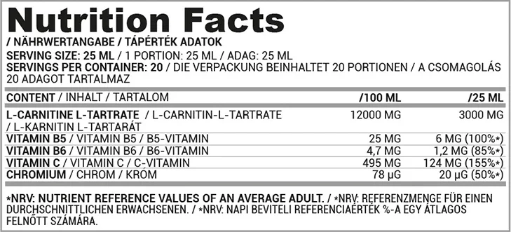 L-Carnitine Liquid Sugar-free 500ml