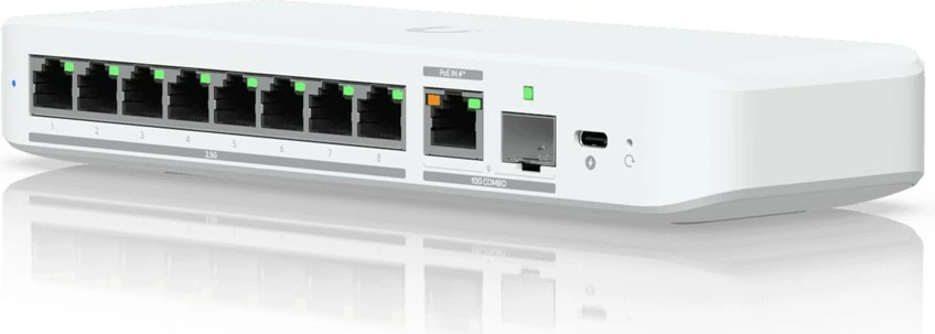 Switch i menaxhueshëm Ubiquiti UniFi Flex 2.5G, 8 porta RJ-45, 2.5G Ethernet, i bardhë