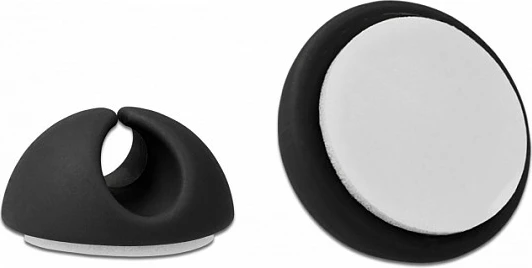 Mbajtës kabllosh DeLOCK set 6 copë, vetëngjitës, për tavolinë/mur, për kabllo deri 6.5 mm, i zi