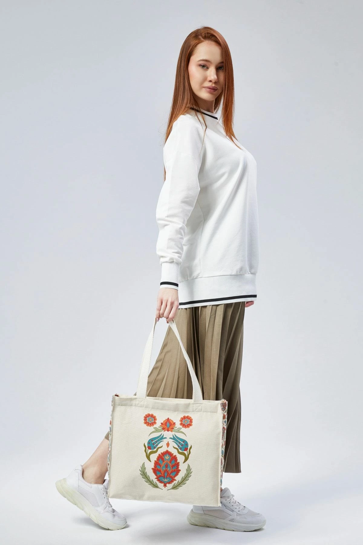 Çantë tote Zoozie Bags, krem, 2272