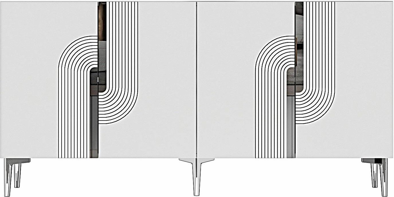 Konsol Skye Decor, Meyra 150, e bardhë, argjend