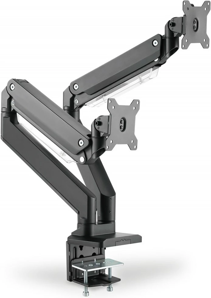 Krah i dyfishtë tavoline Digitus DA-90427 për 2 monitorë, 15-35", sustë gazi, i zi mat