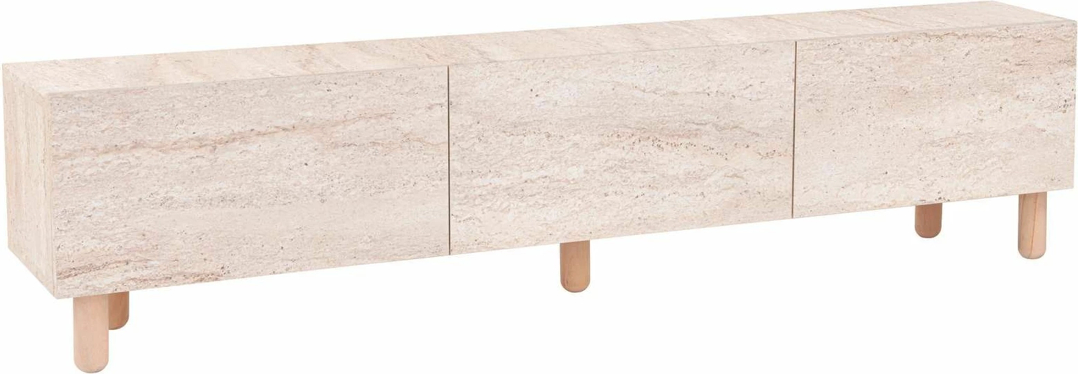 Komodë TV Skye Decor, ngjyrë travertine, Alvin