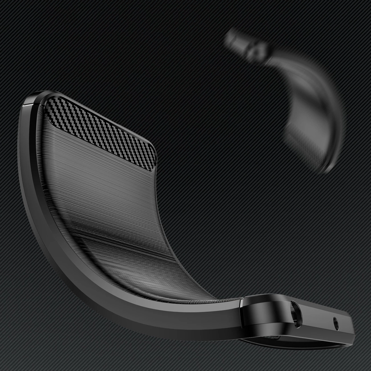 Mbështjellës Hurtel Carbon Case për iPhone 16 Plus, TPU, i zi