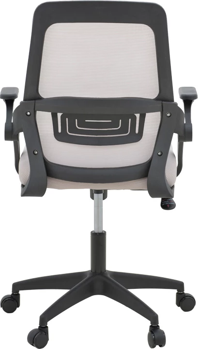 Karrige zyre Reji, material rrjetë, ngjyrë gri-bezhë, kornizë e zezë, 58x60x89-99cm