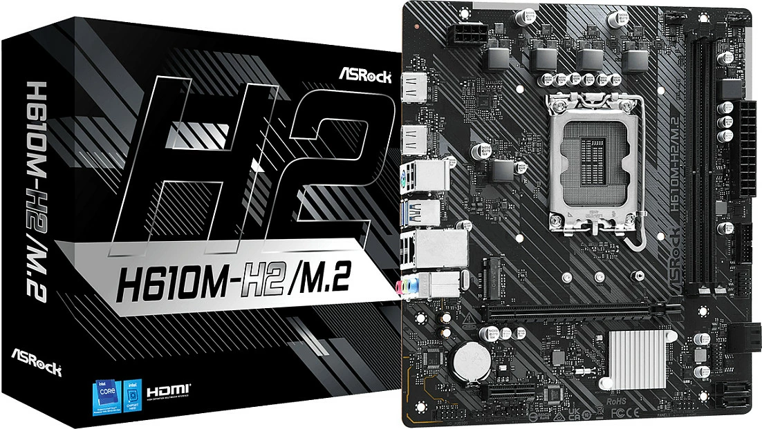 Pllakë amë ASRock H610M-H2/M.2, LGA 1700, micro ATX, DDR4 64GB, M.2, Dual HDMI