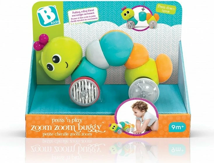 Lodër breshkë me rrota B-kids Caterpillar Car, shumëngjyrëshe