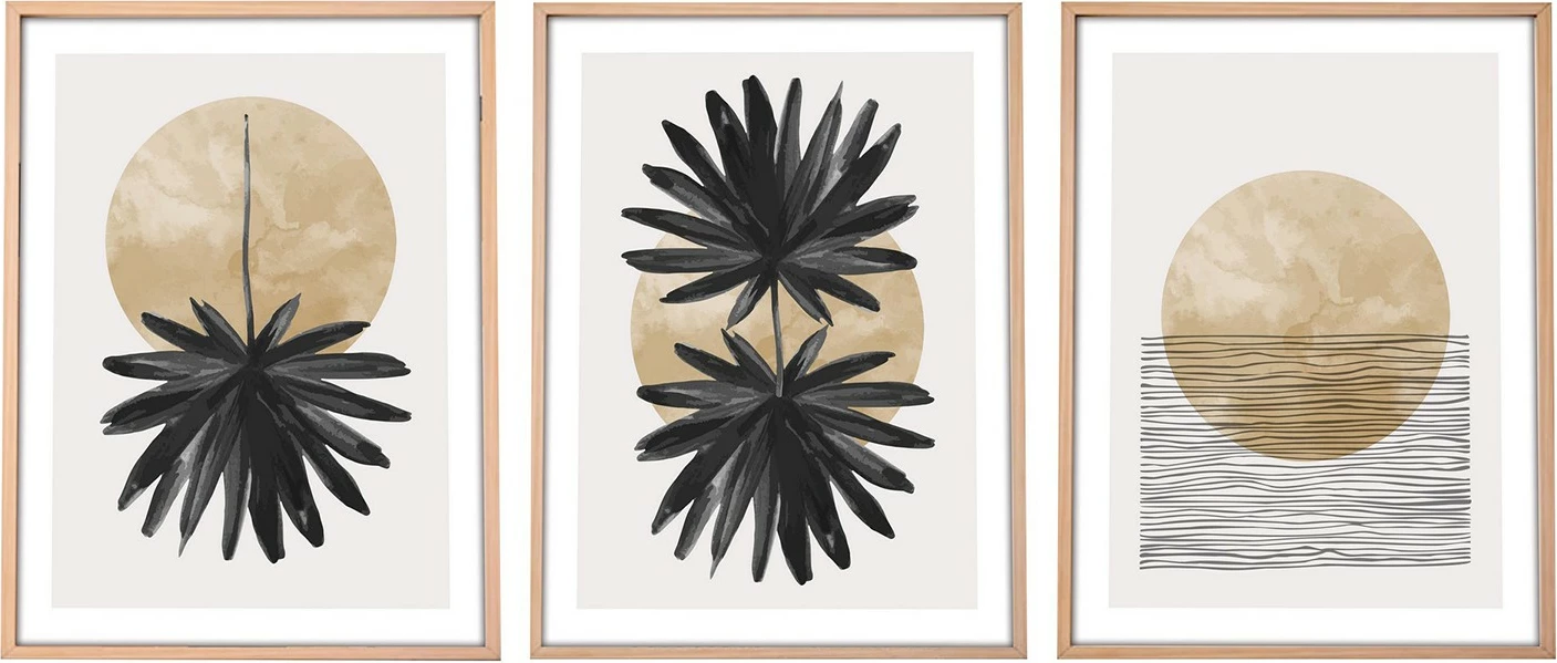 Pikturë dekorative me kornizë MDF (3 pjesë), Wallity, Huhu210, 50x70cm