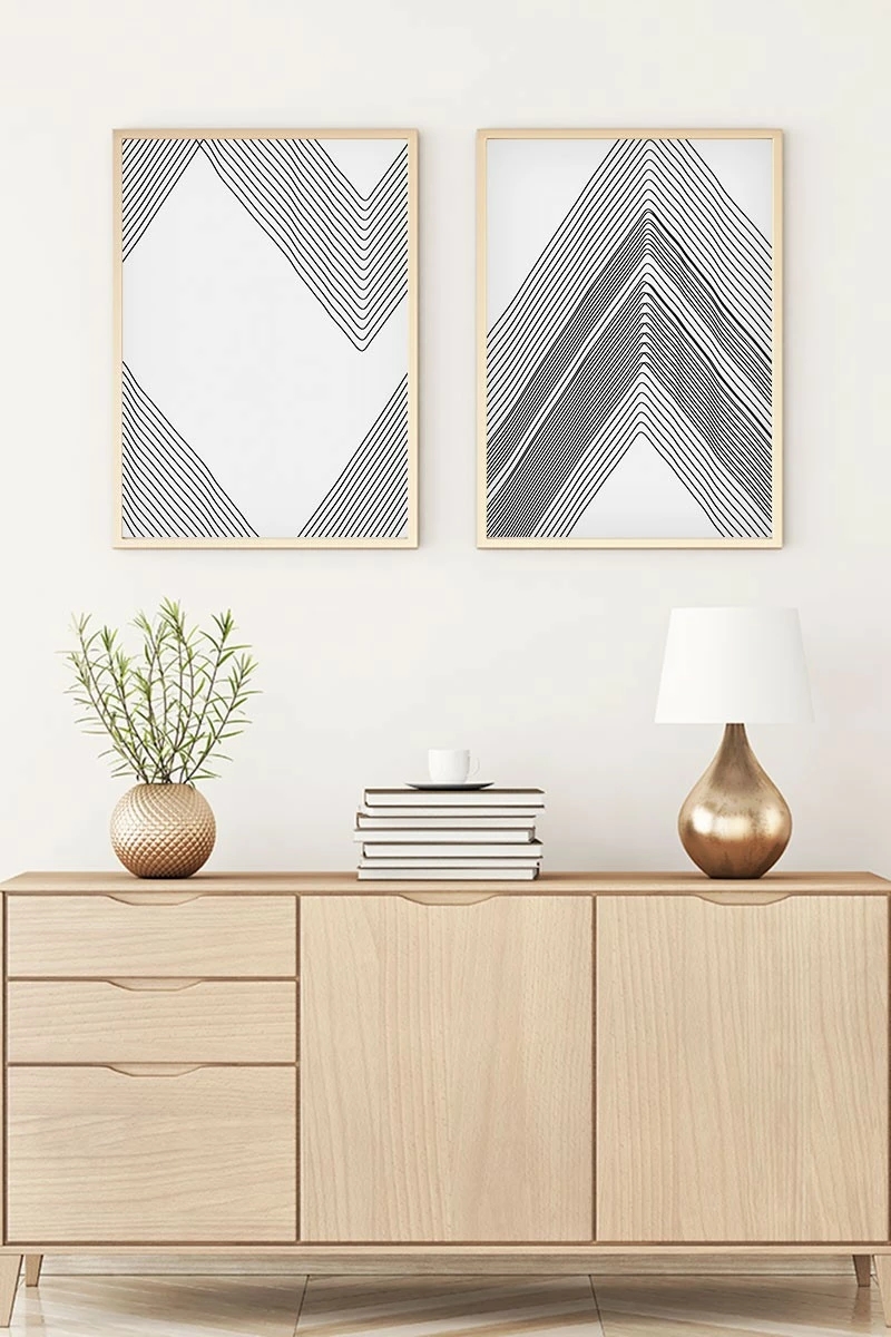 Pikturë dekorative me kornizë MDF (2 copë), Wallity, Huhu74, 20x30cm