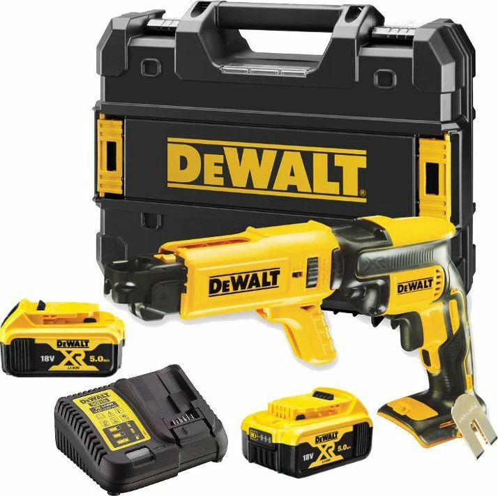 Vidator pa kabllo Dewalt DCF620P2K 18V XR, 2x5Ah, brushless, me karikues + valixhe TSTAK, e verdhë/zezë