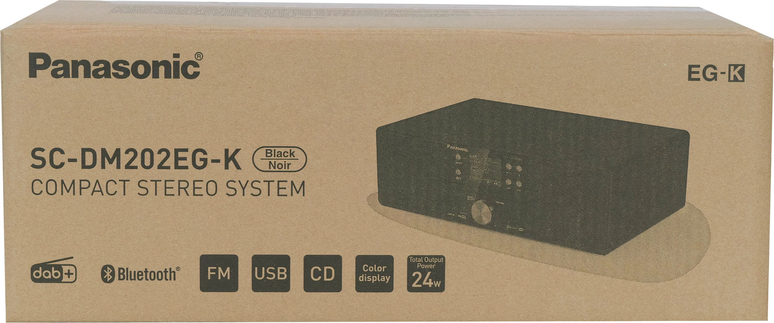 Sistem audio mikro Panasonic SC-DM202EG-K, Bluetooth 5.0, CD/USB, 24 W, i zi