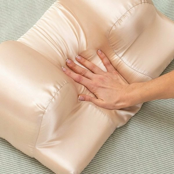 Jastëk ortopedik anti-rrudha InnovaGoods INNOVAGOODS, memory foam, 50x14x30 cm, me mbulesë sateni e heqshme, bezhë