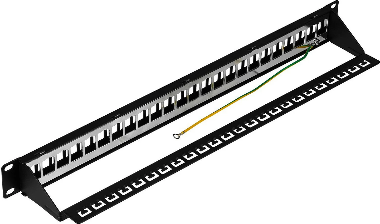 Panel patch 19" EFB Elektronik, 1U, 24-Port, metal, i zi RAL9005