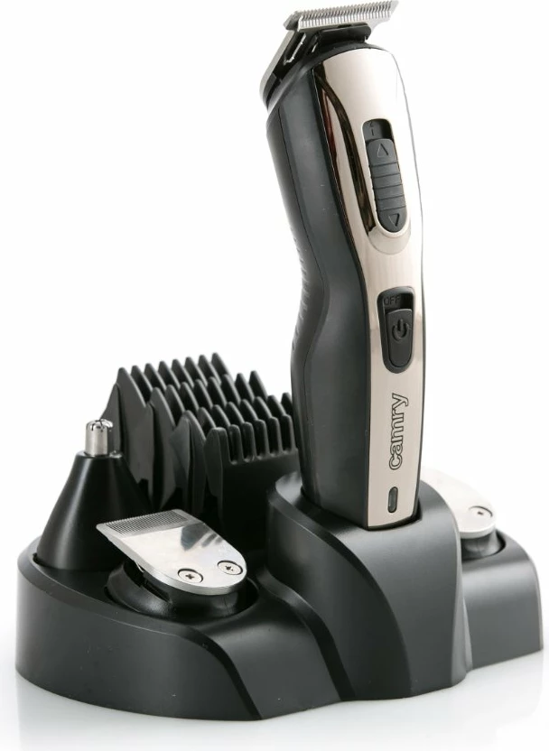 Trimmer multifunksional Camry CR 2921, 48W, 5 koka + 5 shtojca, me bazë karikimi, bateri, i zi