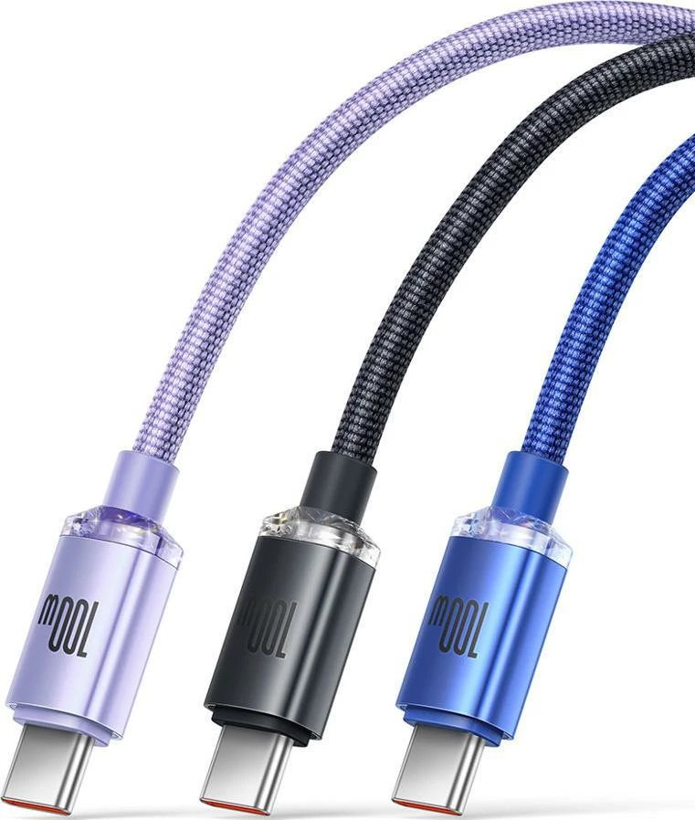 Kabllo USB Baseus Crystal Shine CAJY000401 USB-A në USB-C 1.2 m 100W, e zezë (1 copë)