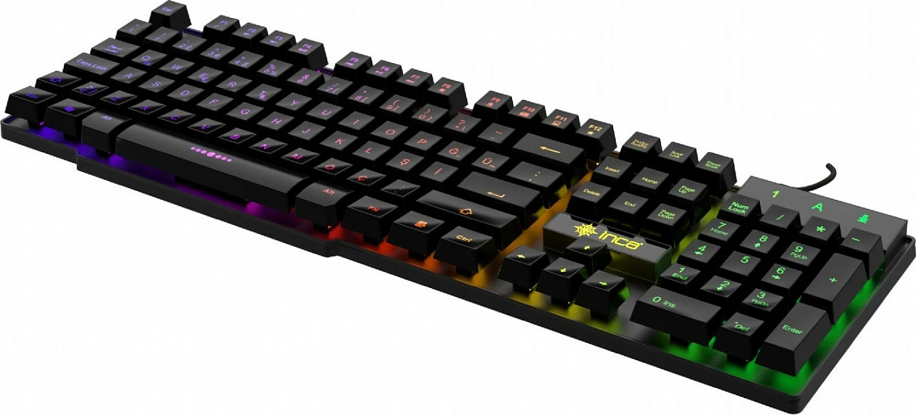 Tastierë gaming Incase IKG-446 Regenbogen, mekanike, RGB, QWERTZ, e zezë