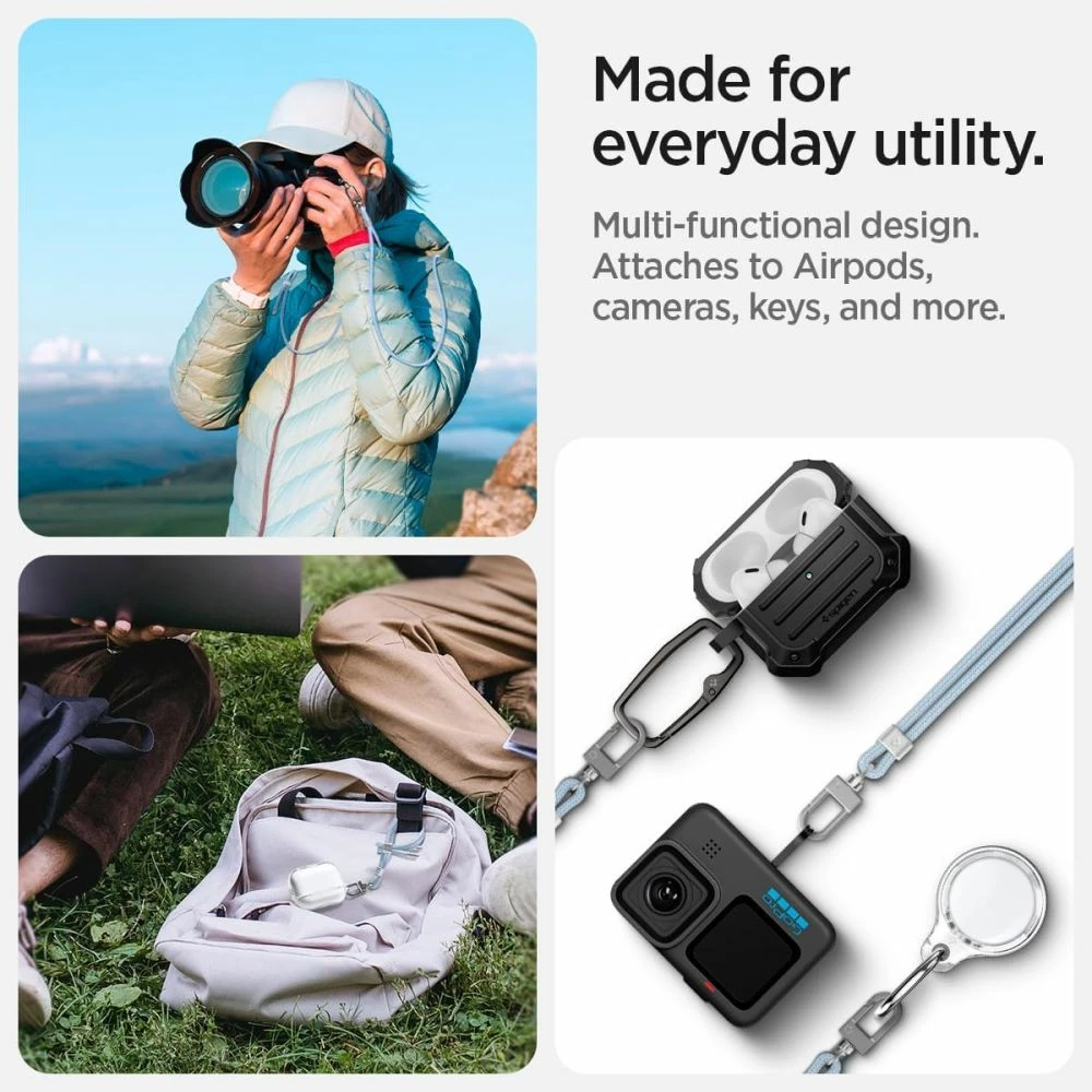 Set litarësh universal Spigen, Crossbody & Wrist Strap, ConTag Pad, kaltër
