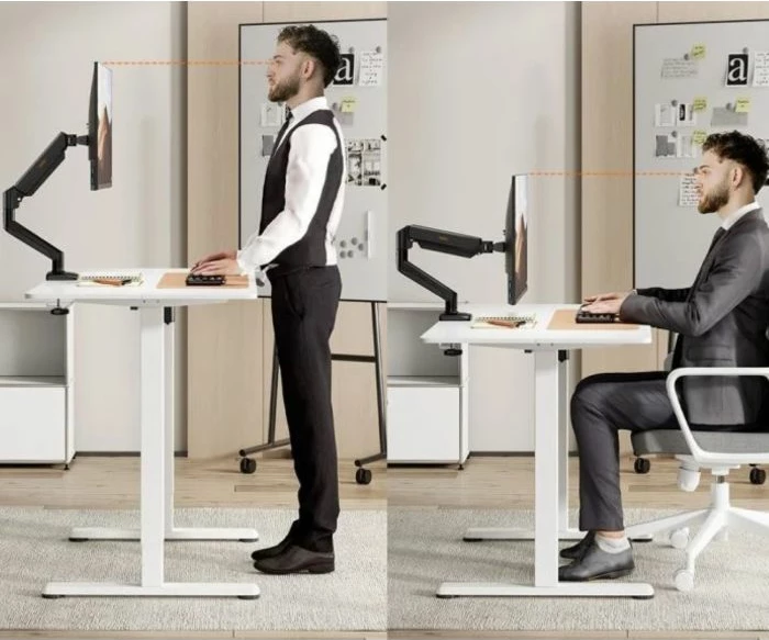 Mbajtëse monitori me krah gaz VONHAUS 3000914, deri 32 inç, VESA 75x75/100x100, 9 kg, montim me clamp ose në vrimë, e zezë