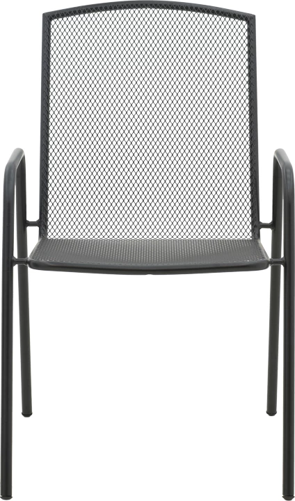 Karrige për kopsht Pomedon e grumbullueshme, metalike, ngjyrë e zezë, 56x64x87cm