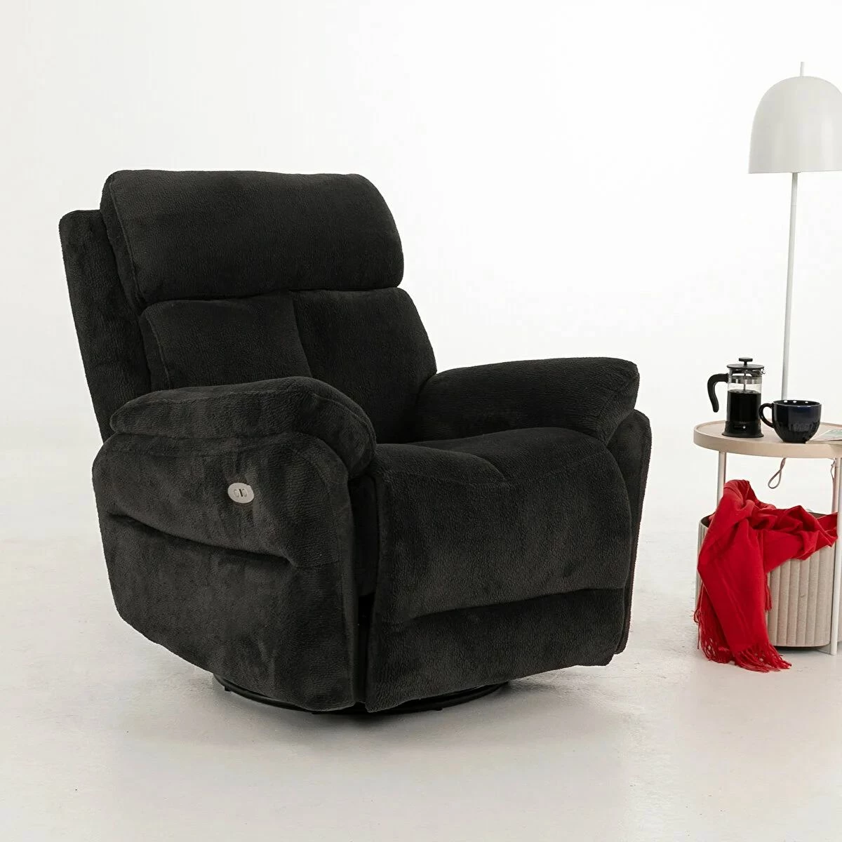 Karrige relaksuese elektrike me masazh, ngjyrë e zezë, Atelier del Sofa, Comfera